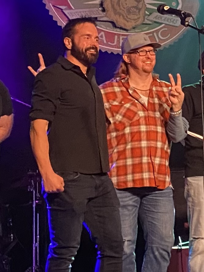 Joel Farthing and Jared Berry of Blackberry Hollow on stage